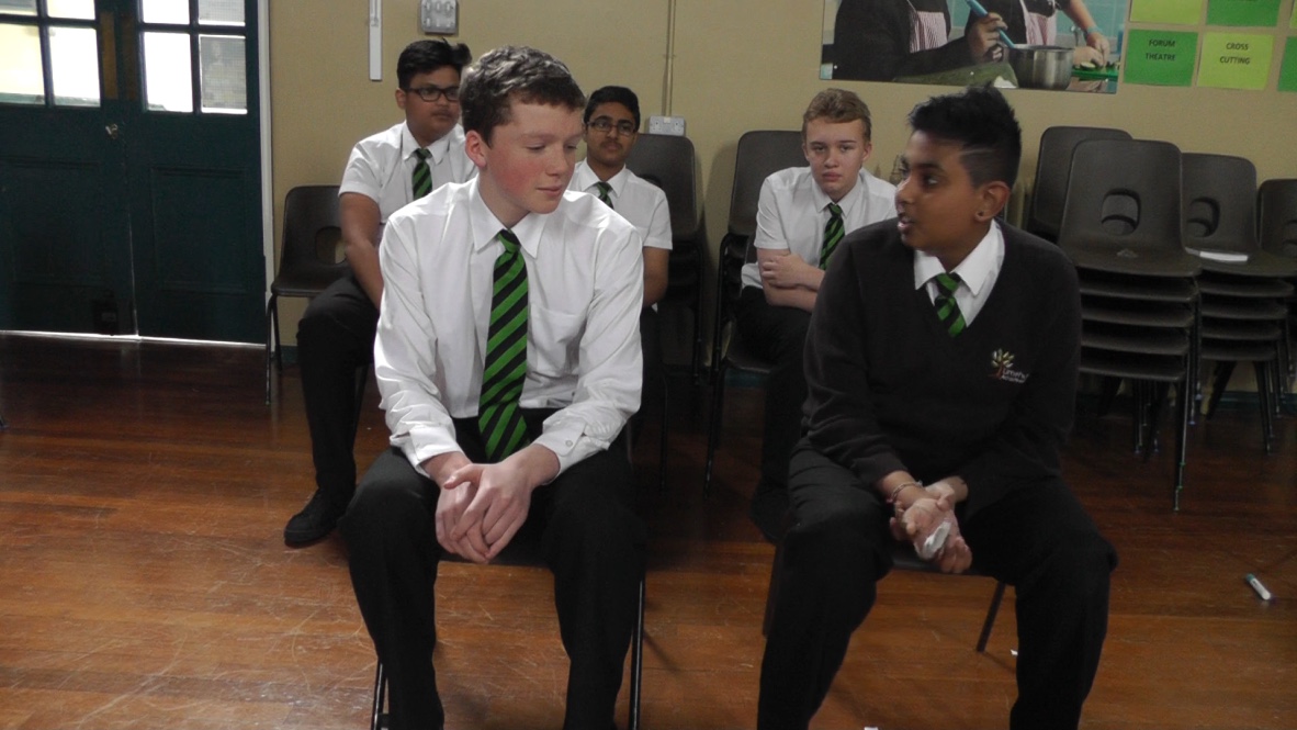 Two pupils in a paired safeguarding discussion